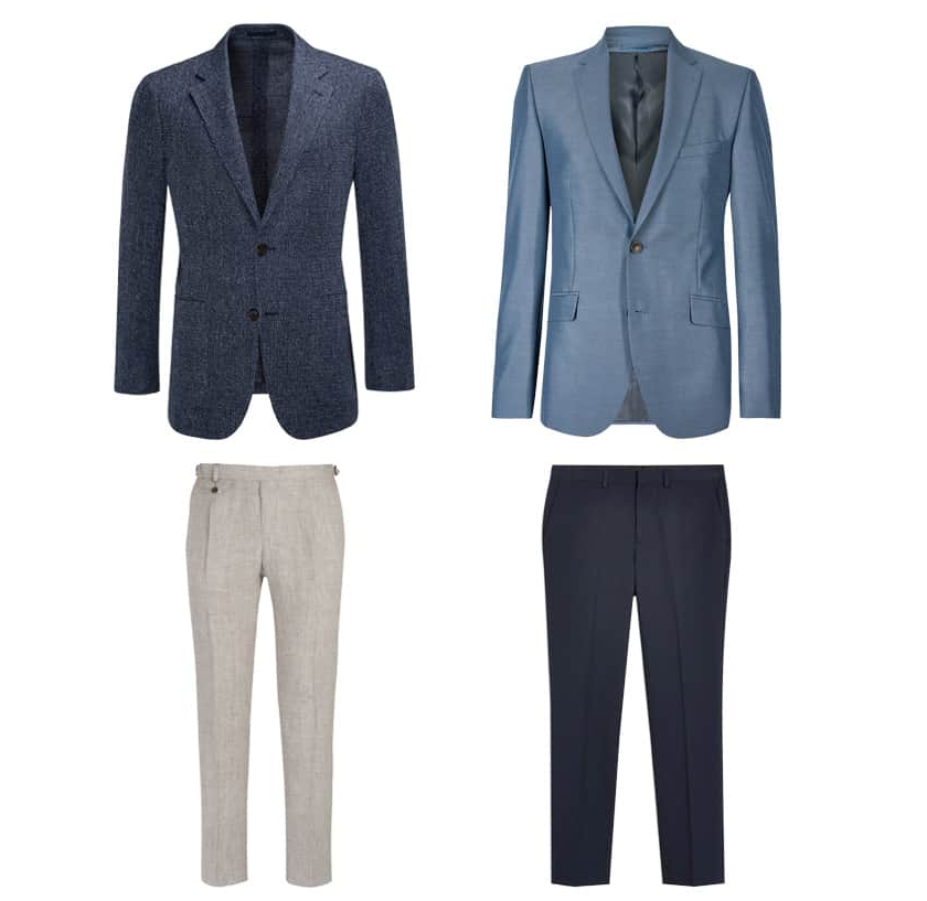 Textured Blue Jacket + Trousers